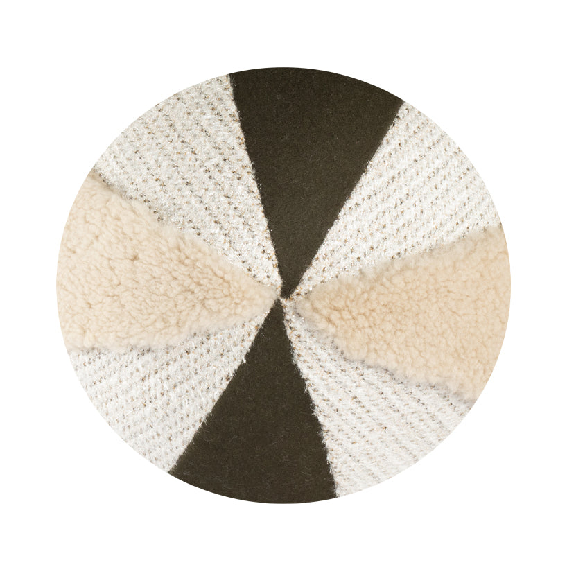 10" Indoor Ball Pillow - White Chocolate Shearling